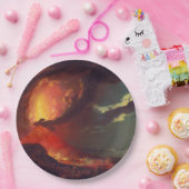 Vulkanausbruch des Vesuv (lebender Vulkan) Pappteller (Party)