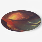 Vulkanausbruch des Vesuv (lebender Vulkan) Pappteller (Schrägansicht)