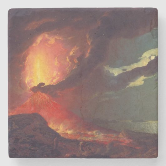 Vulkanausbruch des Vesuv (lebender Vulkan) Steinuntersetzer (Vorderseite)
