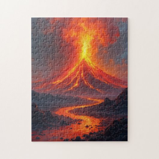 Vulkanausbruch Lava heiß bunt Puzzle (Vertikal)
