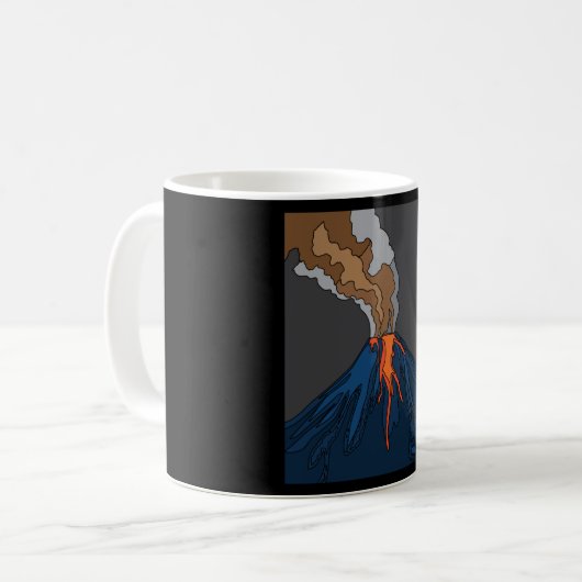 Vulkanausbruch Lava Kaffeetasse (Vorderseite Links)