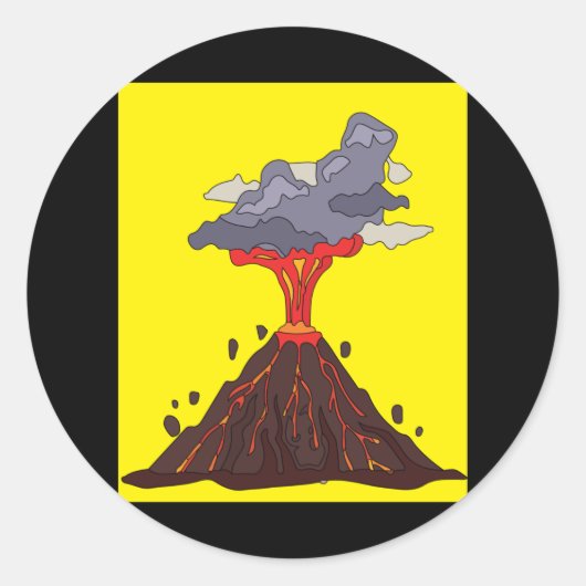 Vulkanausbruch Lava Runder Aufkleber (Vorderseite)