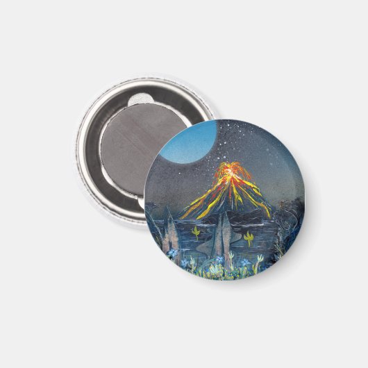 Vulkanausbruch Magnet (Vorderseite/Rückseite)