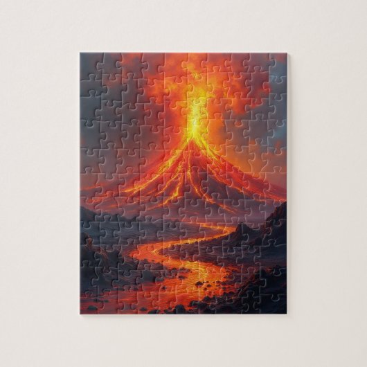 Vulkanausbruch mit Lavastrom Puzzle (Vertikal)