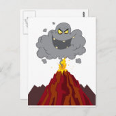 Vulkanausbruch mit schwarzer Wolke Postkarte (Vorne/Hinten)