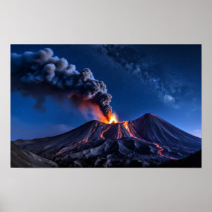 Vulkanausbruch Natur Außenwelt Landschaft Lava Poster