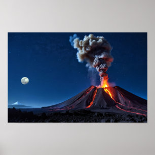 Vulkanausbruch Natur Außenwelt Landschaft Lava Poster