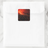 Vulkanausbruch Quadratischer Aufkleber (Tasche)