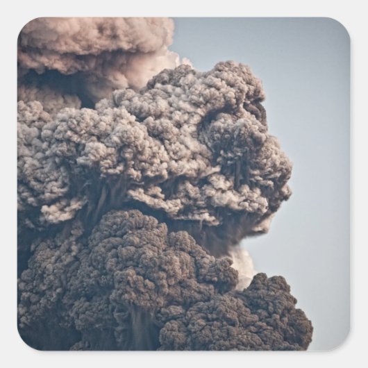 Vulkanausbruch Quadratischer Aufkleber (Vorderseite)