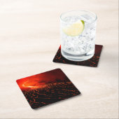 Vulkanausbruch Rechteckiger Pappuntersetzer (Vor Ort)