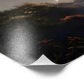 Vulkanausbruch über Wasser Fotodruck (Ecke)