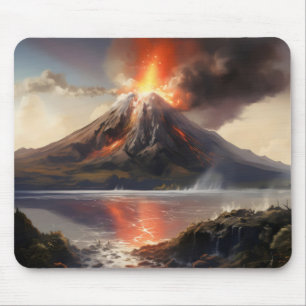 Vulkanausbruch über Wasser Mousepad