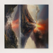 Vulkanausbruch über Wasser Puzzle (Horizontal)