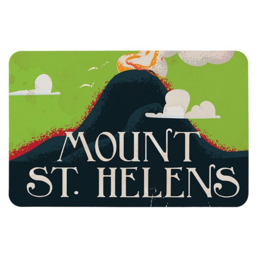 Vulkanausflugplakat des Berges St. Helen Magnet (Horizontal)