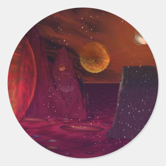 Vulkane auf Mars Runder Aufkleber (Vorderseite)