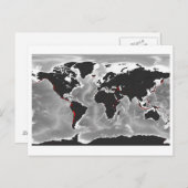 Vulkane der Welt - Miller Projection Postkarte (Vorne/Hinten)