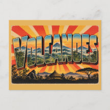Vulkane Gorilla Trekking Vintage Reise Kunst
