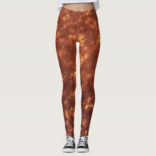 Vulkane heiße Lavaoberfläche Leggings (Vorderseite)