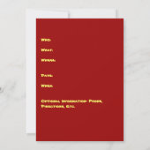 Vulkane Hot Party Einladungen (Rückseite)