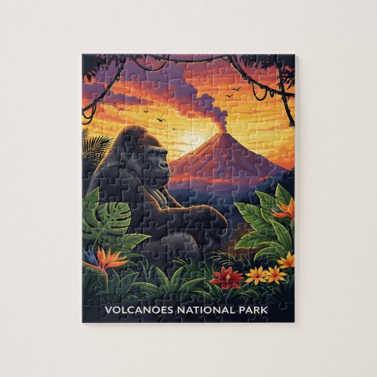 Vulkane Nationalpark Sonnenuntergang Puzzle (Vertikal)