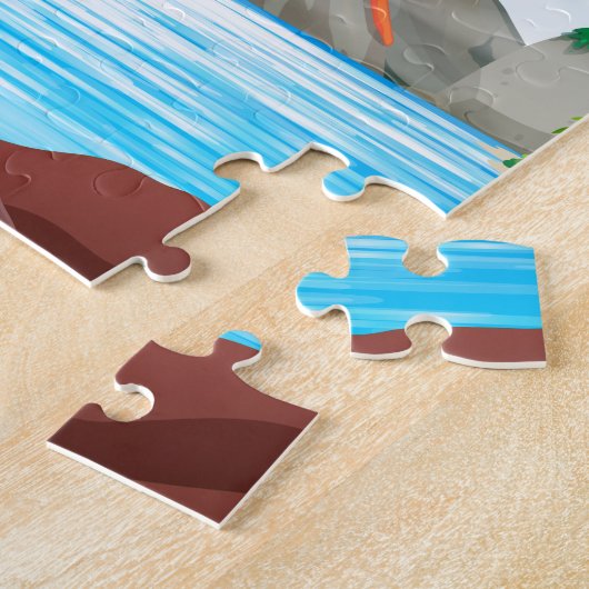 Vulkaneruption in dem See Puzzle (Seite)