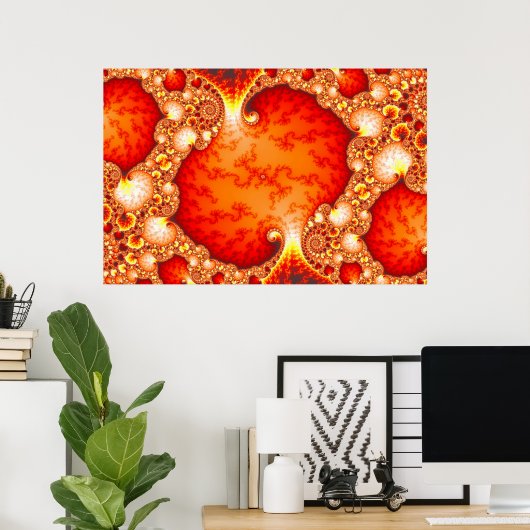 Vulkangarten - Fraktal Art Poster (Heimbüro)