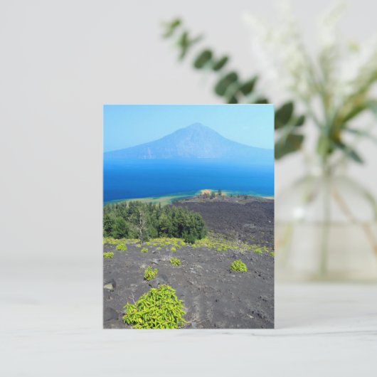 Vulkanhänge von Anak Krakatau, West-Java Postkarte (Stehend Vorderseite)