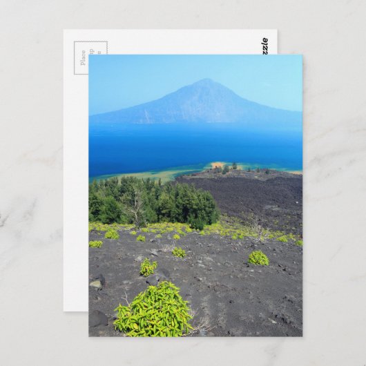 Vulkanhänge von Anak Krakatau, West-Java Postkarte (Vorne/Hinten)