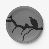 Vulkanier-Silhouette Pappteller (Vorderseite)
