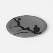 Vulkanier-Silhouette Pappteller (Schrägansicht)