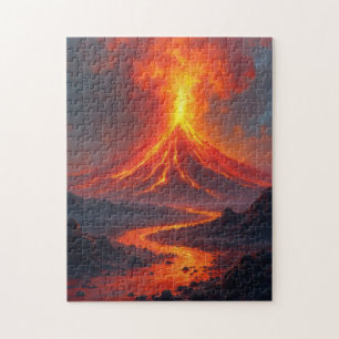 Vulkanische Eruption Lava heiß farbenfroh Puzzle