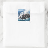 Vulkanische Insel Quadratischer Aufkleber (Tasche)