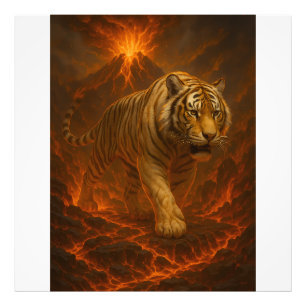 Vulkanische Premium-Wandkunst Weißer Tiger – Feine Fotodruck