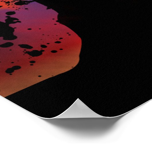 Vulkanische Silhouette Poster (Ecke)