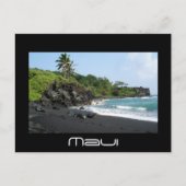 Vulkanischer schwarzer Sandstrand auf der Postkart Postkarte (Vorderseite)