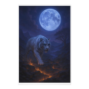 Vulkanischer Weißer Tiger Premium-Wandkunst – Fine Fotodruck