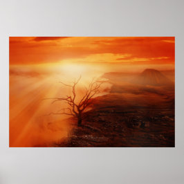Vulkanlandschaft bei Sonnenuntergang Poster