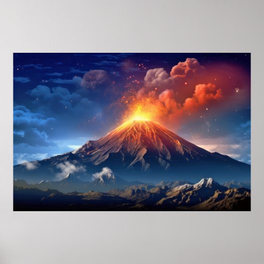 Vulkanlandschaft Reise Entdeckungsreise Poster (Vorne)