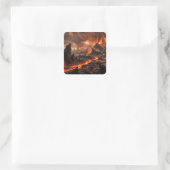 Vulkanlava Quadratischer Aufkleber (Tasche)