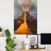 Vulkanquerschnitt Poster (Heimbüro)
