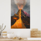 Vulkanquerschnitt Poster (Küche)