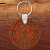 Vulkanroter Abstrakt Mandala Schlüsselanhänger (Vorderseite)