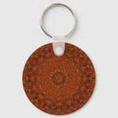 Vulkanroter Abstrakt Mandala Schlüsselanhänger (Rückseite)