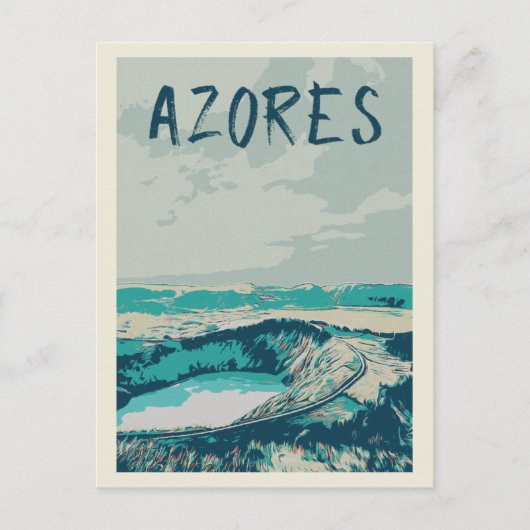 Vulkanschügel auf den Azoren, Atlantik P Postkarte (Vorderseite)