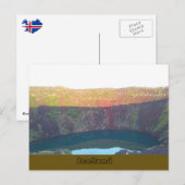 Vulkansee Kerið, Grímsnes, Island Postkarte (Vorne/Hinten)