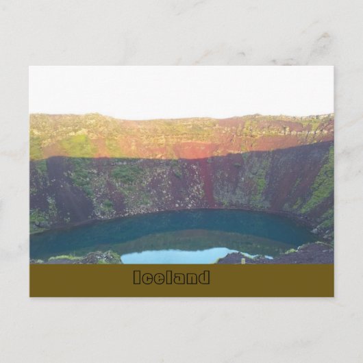 Vulkansee Kerið, Grímsnes, Island Postkarte (Vorderseite)