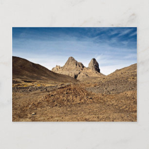 Vulkanstecker mit Fluting, Wüste Algeriens Postkarte