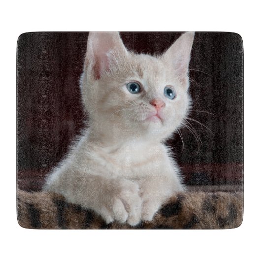 Vulnerable White Kitten Schneidebrett (Vorderseite)