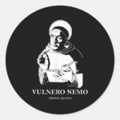 Vulnero Nemo katholischer Saint Thomas Aquinas Quo Runder Aufkleber (Vorderseite)