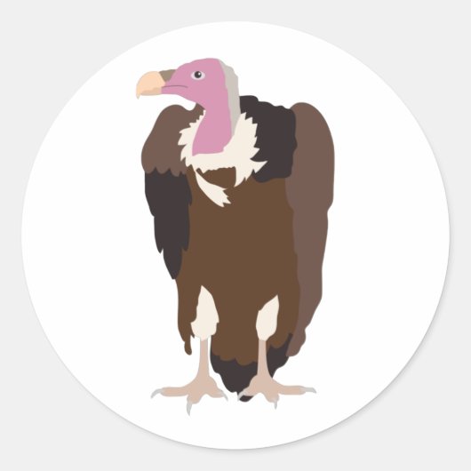 Vulture Bird-Illustration Runder Aufkleber (Vorderseite)